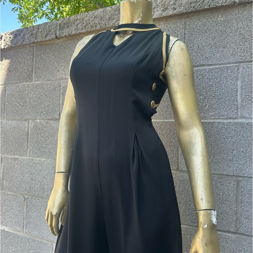 Vintage BB/COLLECTIONS CRISS-CROSS BACK CROPPED Jumpsuit 32” bust, 24” waist - Picture 7 of 13